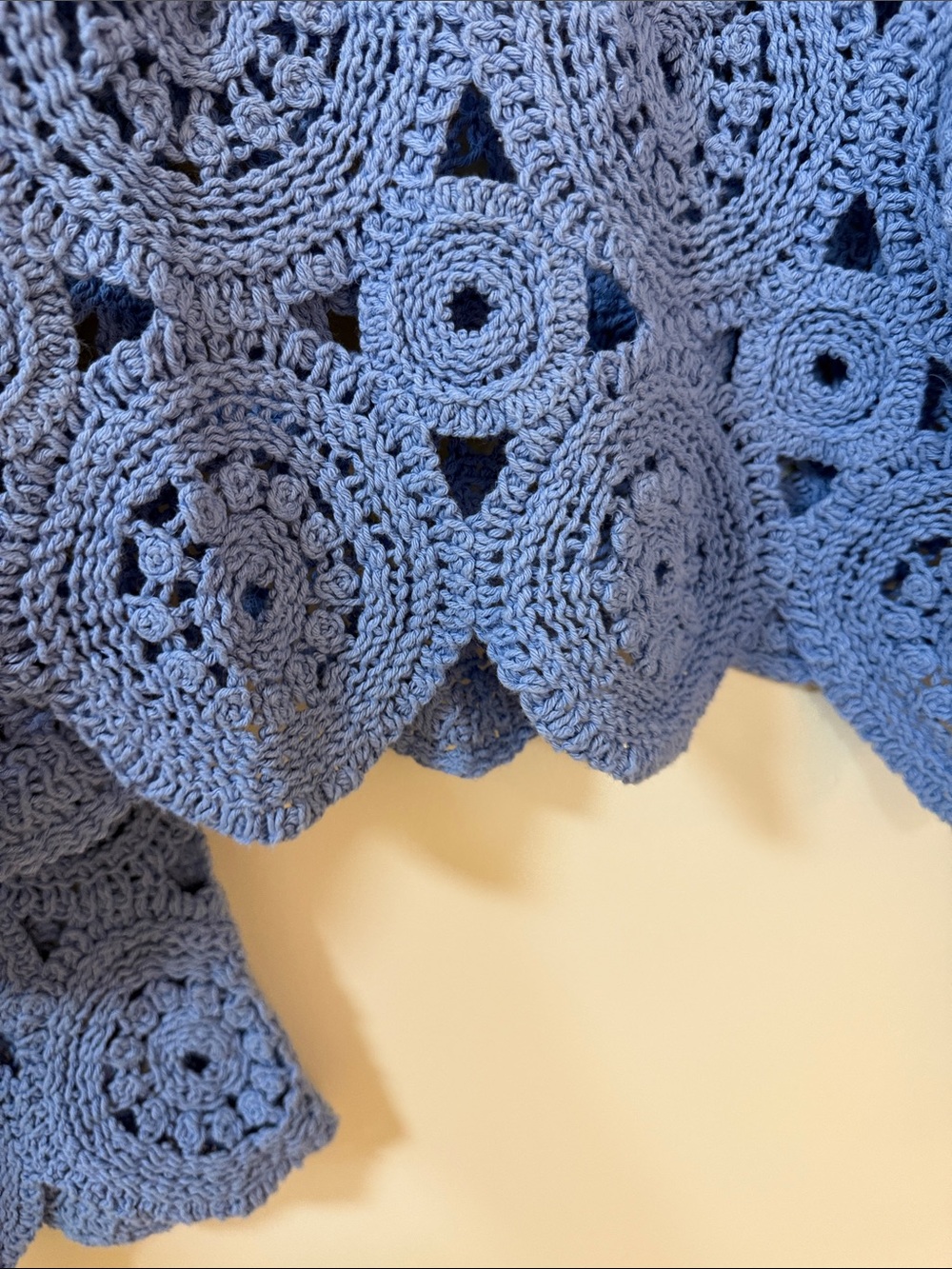 Ultra Pink Lavender Blue Crochet Circle Sweater - Picture 5 of 7